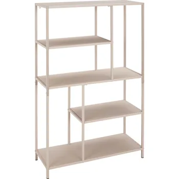 Knihovna Pískově hnědý regál Burnett 76 x 116 x 30 kov