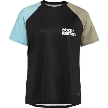 Dámské tričko Dámské cyklistické tričko Horsefeathers QUANTUM S Světle modrá, Béžová, Černá
