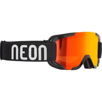 NEON SKI GOGGLES SMALL ONE BLACK WHITE ORANGE LENS S1