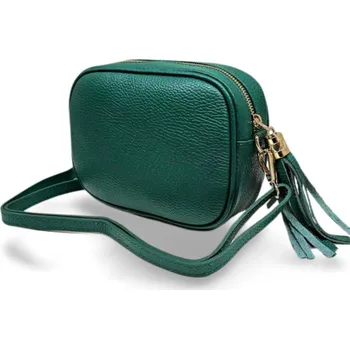Kabelka Crossbody kůže - MADE IN ITALY - zelená
