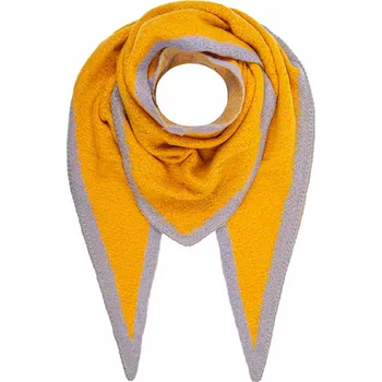 Šátek Zimní trojúhelníkový šátek žluto-šedý 7200823-4