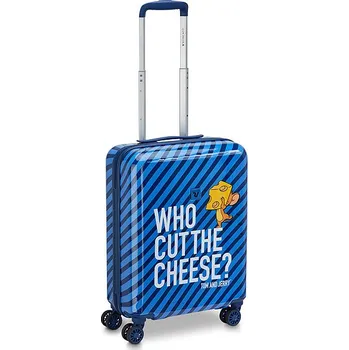 Tom & Jerry - dětský kufr s penálem 55 × 40 × 20 cm, S, modrý