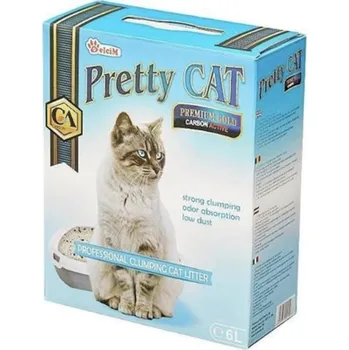 Podestýlka pro kočku Pretty Cat Bentonite Premium Gold Active Carbon 6l poškozený obal