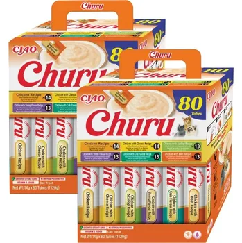 INABA Churu pro kočky - směs s kuřecím masem 2x(80x14g)