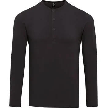 Pánské oblečení Premier Workwear PR218 pánské triko s dlouhým rukávem černé