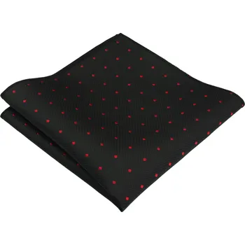 Látkový kapesník Černý pánský kapesníček s červenými puntíky