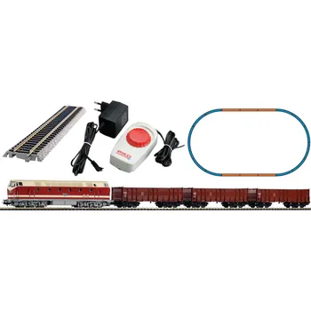 Modelová železnice PIKO 57138 H0 HOBBY set - vlak s parní lokomotivou PKP s kolejemi s podložím