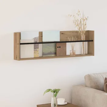 police vidaXL Regál na časopisy s policí Artisanový dub 100 x 12 x 30 cm