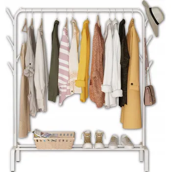 Věšák Stojanový věšák kovový Memfis bílý