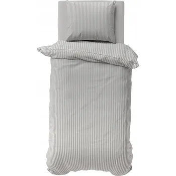 Povlečení Povlečení damaškové 180x200 šedé jednobarevné proužky 1 cm Pure