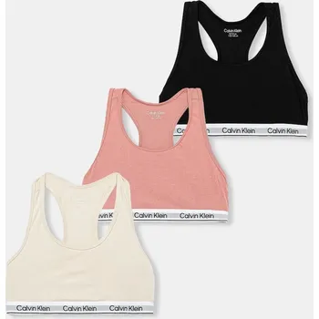 Podprsenka Dětská sportovní podprsenka Calvin Klein Underwear 3-pack G80G800743.9BYA béžová 08X, vel. 164-176