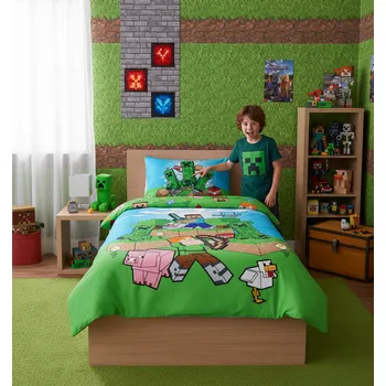 Povlečení JERRY FABRICS Povlečení Minecraft Outdoor Mobs 140-200, 70-90