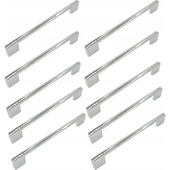 Nábytkové kování 10 x Nábytková úchytka stříbrná chrom 128 mm kovová úchytka pro skříňku zásuvky