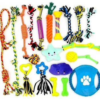 Hračka pro psa HRAČKA PRO PSY SADA PROVAZŮ PŘETAHOVADLO MÍČEK DISK FRISBEE KOUSÁTKO RING 20 ks