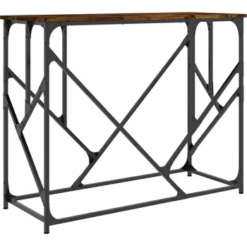 Konferenční stolek Konzolový stolek kouřový dub 100 x 40 x 80 cm s kovovým rámem