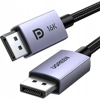 Video kabel UGREEN VIDEO KABEL DISPLAY PORT-DISPLAY PORT M (ZÁŘSKÝ), 1M, 16K
