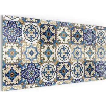 Krbová kamna Tlustá ochranná skleněná deska pod Kamna Kozu Krb Vzor mozaiky s květinami