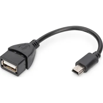 Datový kabel OEM Kabel PremiumCord USB 2.0 - miniUSB 5pin F/M OTG 20cm, černý KUR-16