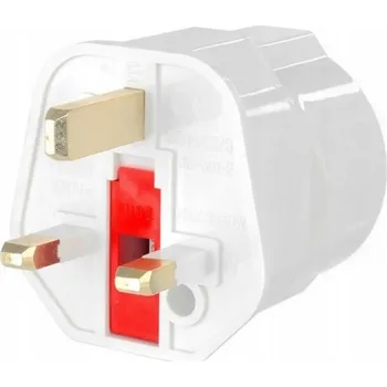 Bezpečnostní kamera 2X ADAPTÉR ZÁSUVKY EU NA UK DUBAJ MALTA KYPR EMIRÁTY KATAR S POJISTKOU