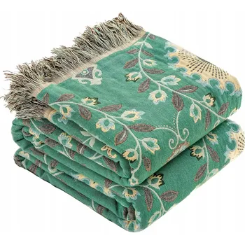 Prostěradlo Přehoz HOORDRY bavlna 150 cm x 200 cm zelený