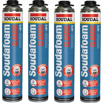 Montážní pěna Zimní pistolová montážní pěna SOUDAL CLASSIC 750ml -10°C, sada 4 ks