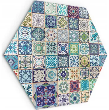 Krbová kamna Skleněná Ochranná Deska Pod Kamna Kamna - Mozaikové Vzory na Dlaždicích