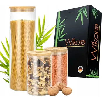 Sklenice Sada sklenic na uskladnění Wikoro - 1 x 2000 ml a 2 x 1000 ml