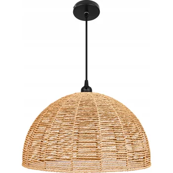 Stropní svítidlo LED závěsné lustr E27 pletené stínidlo 40cm boho BAMBUSOVÉ