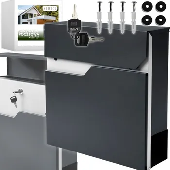 Poštovní schránka POŠTOVNÍ SCHRÁNKA INDUSTRIALNÍ DVOUBAREVNÁ ŠEDÁ ANTIKOROZNÍ NA DOPISY A4