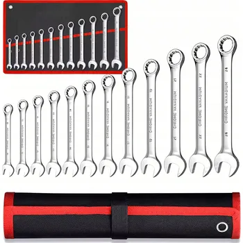 Klíč SADA OČKO-PLOCHÝCH KLÍČŮ 12 KS. KLÍČE OČKOPLOCHÉ POUZDRO 8-24 MM