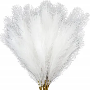 umělá květina Umělá bílá pampová tráva rákosí sada 10 Ks větvičky dekorativní