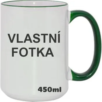 Extra velký hrnek s vlastní fotkou 450ml (400ml) - zelené ucho