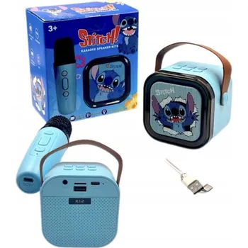 SADA KARAOKE STITCH BLUETOOTH REPRODUKTOR RGB MIKROFON DÁREK PRO DÍTĚ