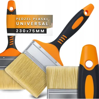 Malířský štětec ŠTĚTEC PLOCHÝ 75 mm UNIVERZÁLNÍ MALÍŘSKÝ na Stěny Dřevo Laky Barvy Z1-T