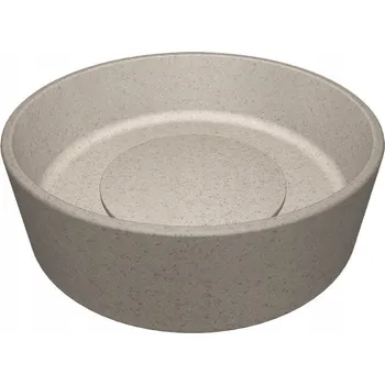 Umyvadlo na desku kulaté Laveo béžové