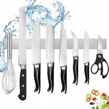 Stojan na nože MAGNETICKÁ kuchyňská lišta na nože na nože, dlouhé kovové náčiní, 40 cm