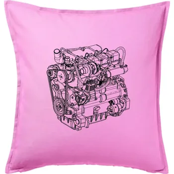 Polštář Motor Zetor Z 1006 - Polštář 50x50 - 50x50 - Pouze potah ( Růžová )