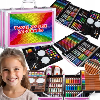 Výtvarná sada UMĚLECKÁ SADA NA MALOVÁNÍ FOTO DÁREK PRO DÍTĚ S VLASTNÍM LOGEM