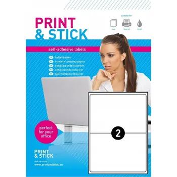 Samolepící etiketa Samolepicí etiketa Print&Stick 210x148 mm, 2 ks, papír