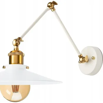 Nástěnné svítidlo Nástěnné kovové svítidlo nastavitelné ploché Retro bílé