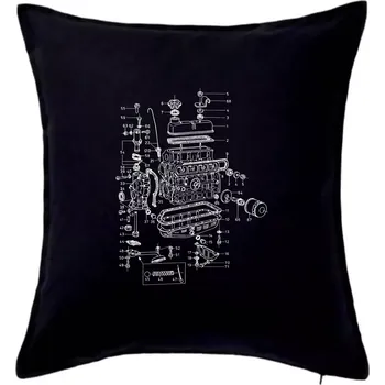 Polštář Motor škoda 105-136 - Polštář 50x50 - 50x50 - Pouze potah ( Černá )