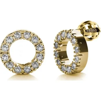 Náušnice Couple, Peckové náušnice Sarah ze žlutého zlata a zirkonů, 585-68-3-0463.0Z00.0.00.001.05