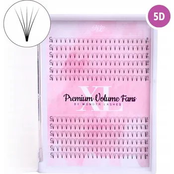 Umělé řasy TRSY ŘAS PREMIUM VOLUME FANS 5D XL D 0,07 13 MM WONDER LASHES 264 KS PALETKA