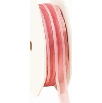 Stuha Organza se saténovým lemem 10 mm x 50 m starorůžová