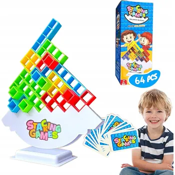 ostatní stavebnice VZDĚLÁVACÍ HRA PUZZLE STAVEBNICE TETRIS TETRA VĚŽ BALANČNÍ 64 STAVEBNICE