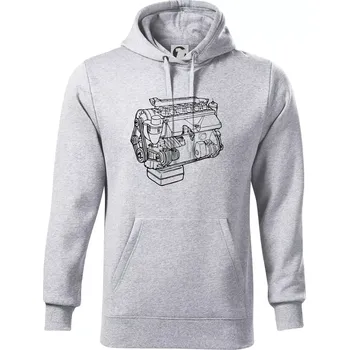 Pánská mikina Motor T912 V3S - Mikina pánská Cape s kapucí - S ( Světlešedý Melír )