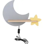 Dětské nástěnné LED světlo do zásuvky MOON - 5W, 4000K (denní bílá), šedé / žluté