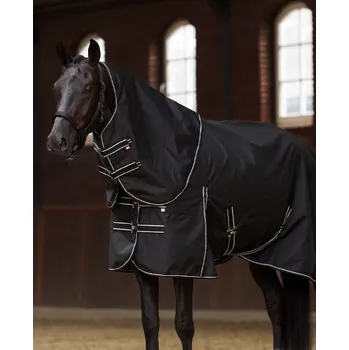 Deka pro koně Imperial Riding Deka výběhová Basic Imperial Riding, s krkem, 200 g, černá Délka zad: 165 cm