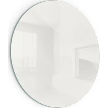 Krbová kamna Kulatá Skleněná Podložka Žáruvzdorná Ochrana pod Kamna Barva Slonová Kost 90cm