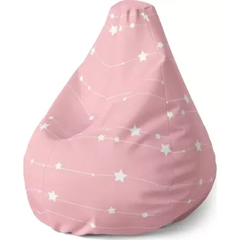 Sedací pytel Sablio Sedací vak Pear Hvězdy a tečky na provázku - 70 x 95 x 15 cm